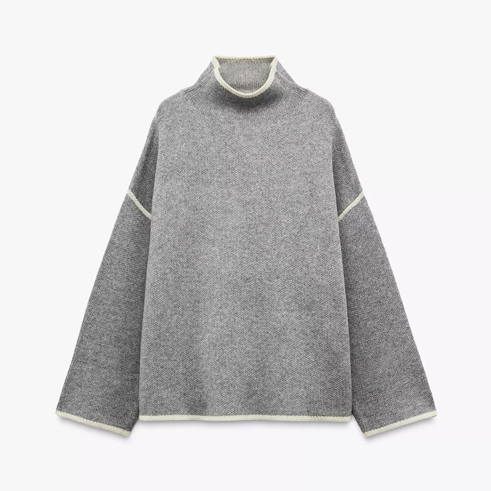 NWT Zara Contrasting stitch turtleneck